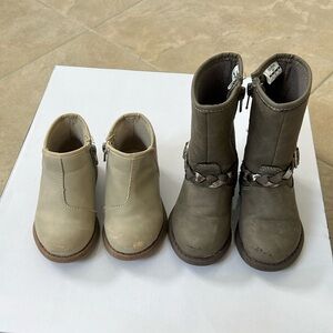 Toddler Girl boots bundle. Oshkosh knee length boots and low top boots size 5